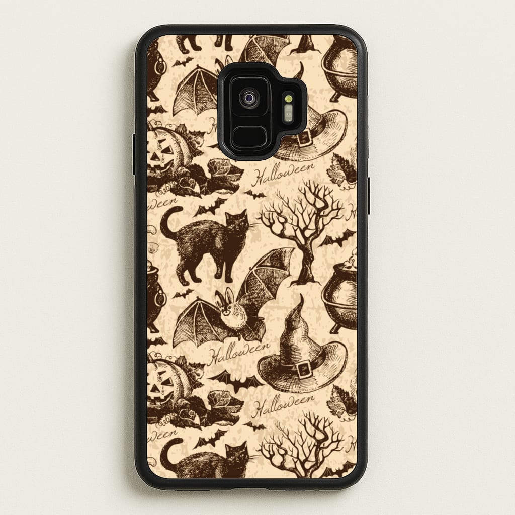 Vintage Halloween Pattern - Phone Case for Galaxy S9