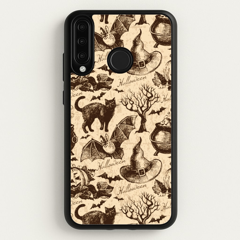 Vintage Halloween Pattern - Phone Case for Huawei P30 Lite