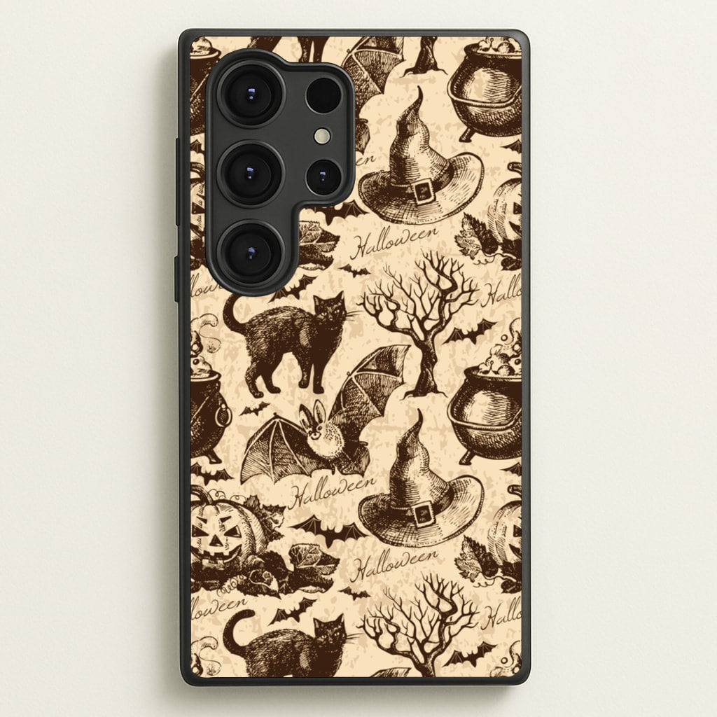 Vintage Halloween Pattern - Phone Case for Galaxy S25 Ultra