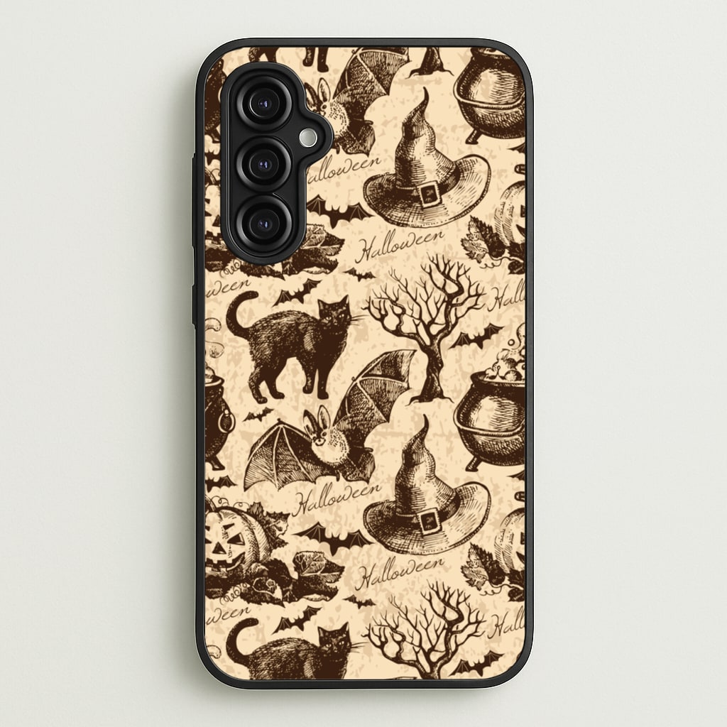 Vintage Halloween Pattern - Phone Case for Galaxy A14