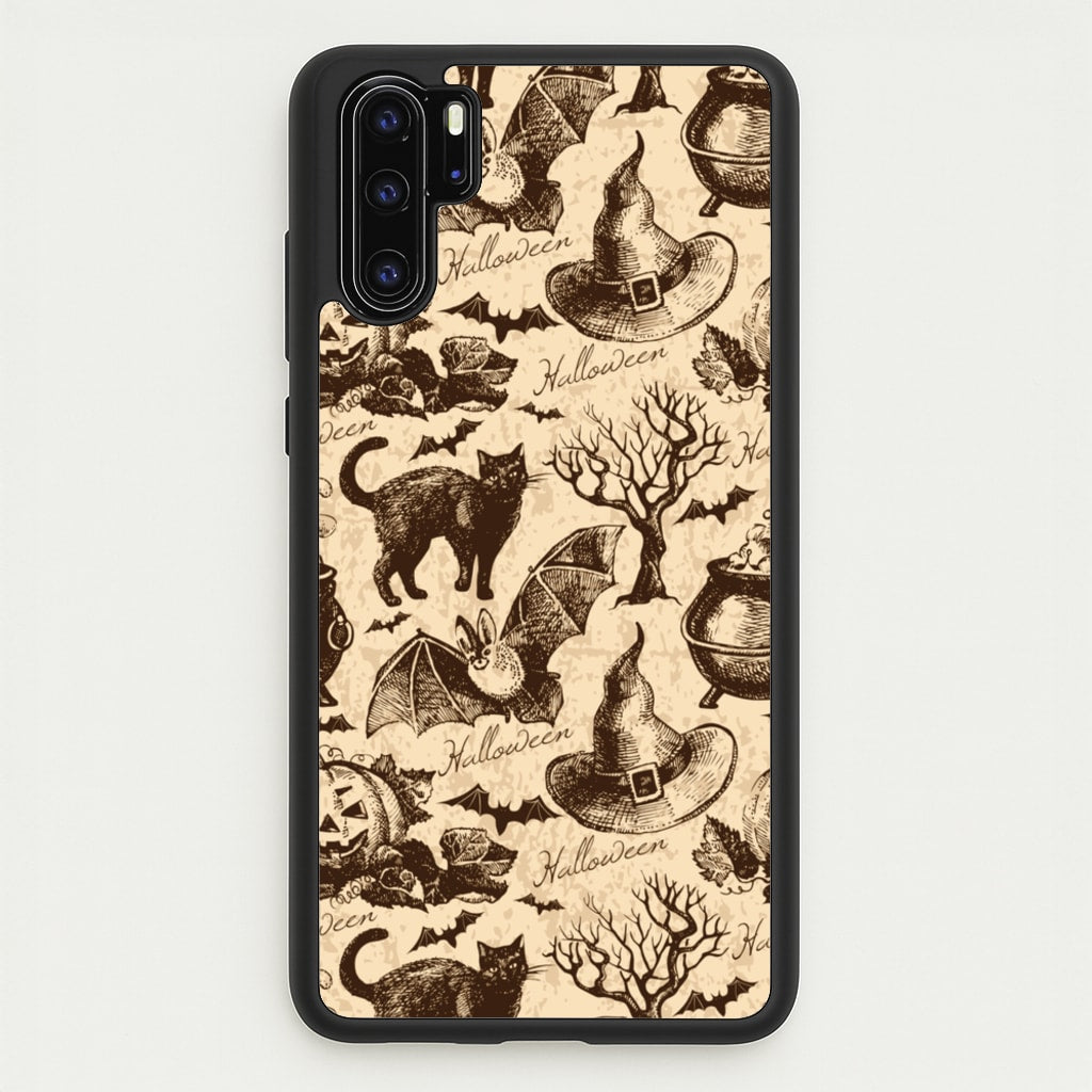 Vintage Halloween Pattern - Phone Case for Huawei P30 Pro