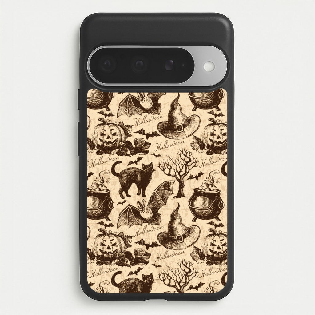 Vintage Halloween Pattern Phone Case for Google Pixel 10 Pro XL
