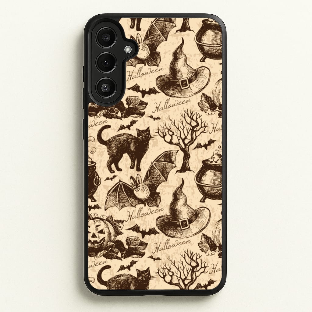 Vintage Halloween Pattern - Phone Case for Galaxy A34
