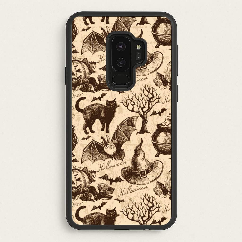 Vintage Halloween Pattern - Phone Case for Galaxy S9 Plus
