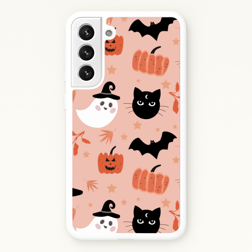 Pretty Pink Halloween Pattern - Halloween Phone Case for Galaxy S22 Plus