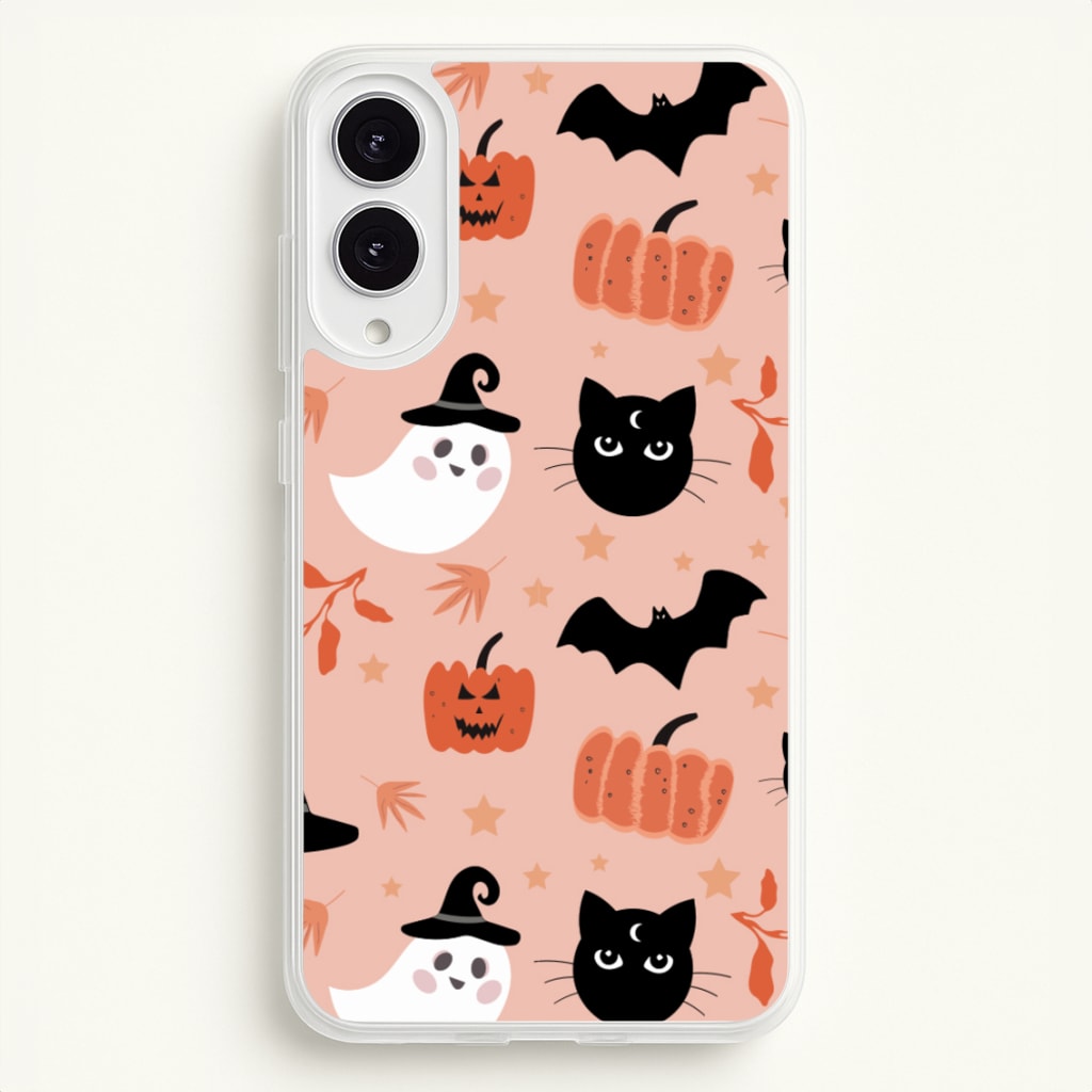 Pretty Pink Halloween Pattern - Halloween Phone Case for Galaxy S25 Edge