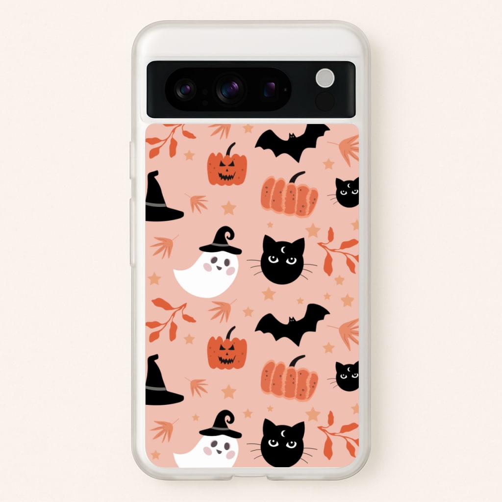 Pretty Pink Halloween Pattern - Halloween Phone Case for Google Pixel 8 Pro