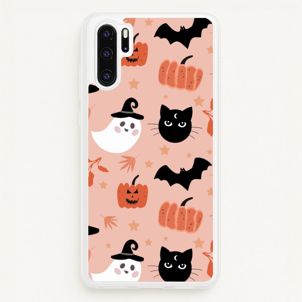 Pretty Pink Halloween Pattern - Halloween Phone Case for Huawei P30 Pro
