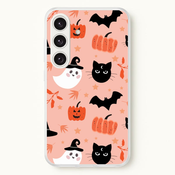 Pretty Pink Halloween Pattern - Halloween Phone Case for Galaxy S24