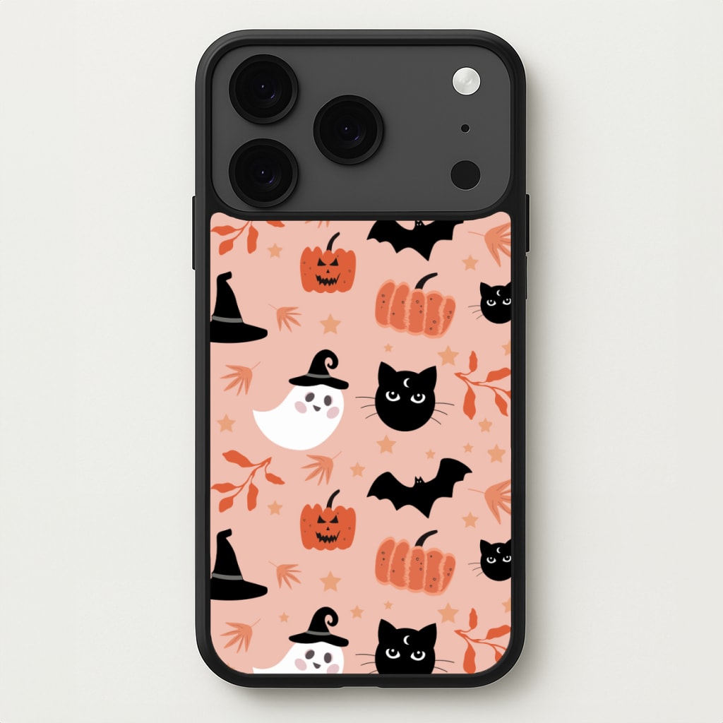 Pretty Pink Halloween Pattern Phone Case for iPhone 17 Pro