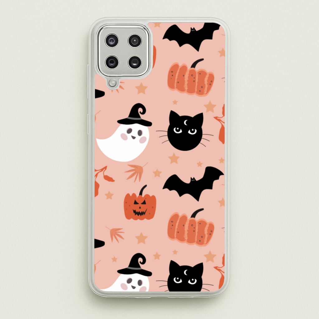 Pretty Pink Halloween Pattern - Halloween Phone Case for Galaxy A12