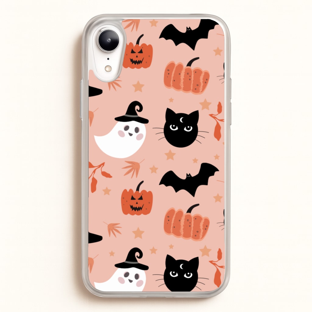 Pretty Pink Halloween Pattern - Halloween Phone Case for iPhone XR