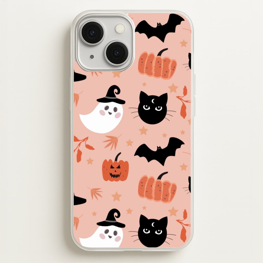 Pretty Pink Halloween Pattern - Halloween Phone Case for iPhone 13