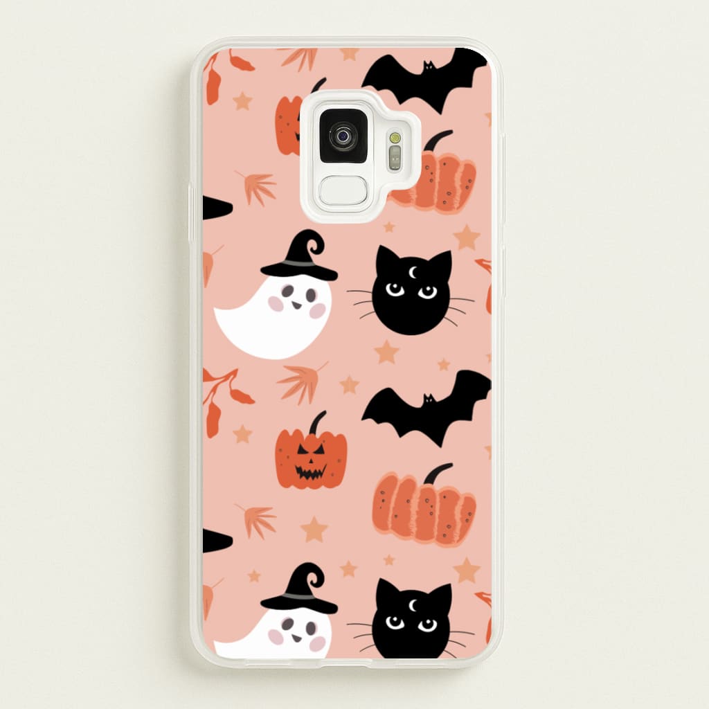 Pretty Pink Halloween Pattern - Halloween Phone Case for Galaxy S9