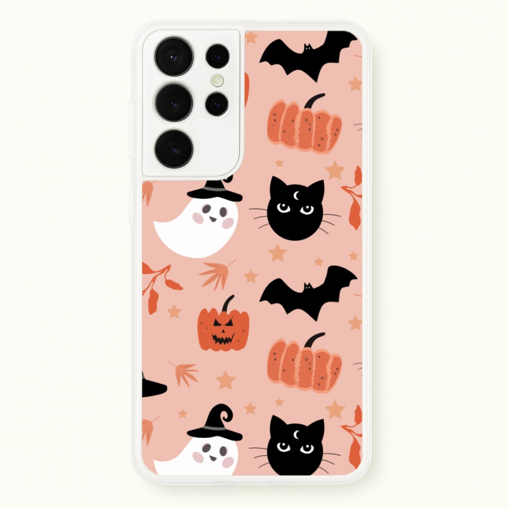 Pretty Pink Halloween Pattern - Halloween Phone Case for Galaxy S21 Ultra