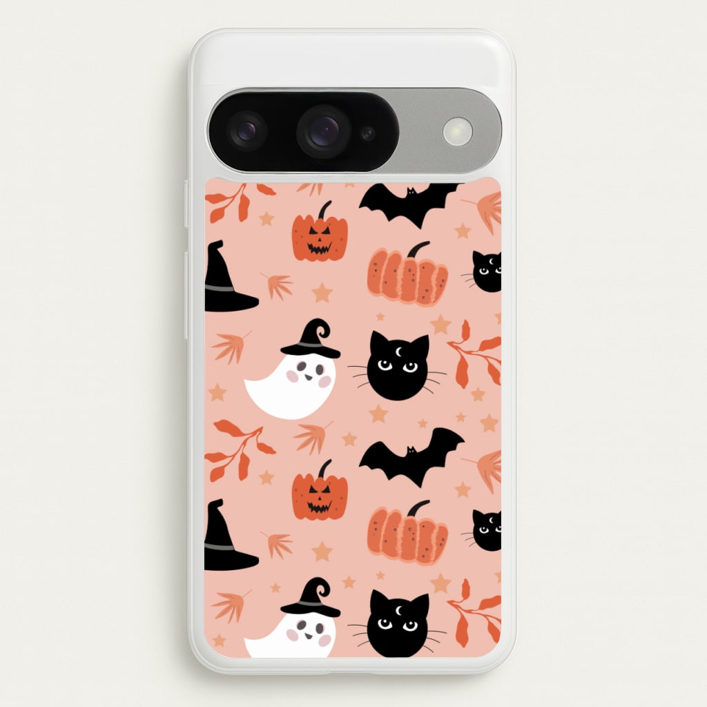 Pretty Pink Halloween Pattern Phone Case for Google Pixel 10 / 10 Pro