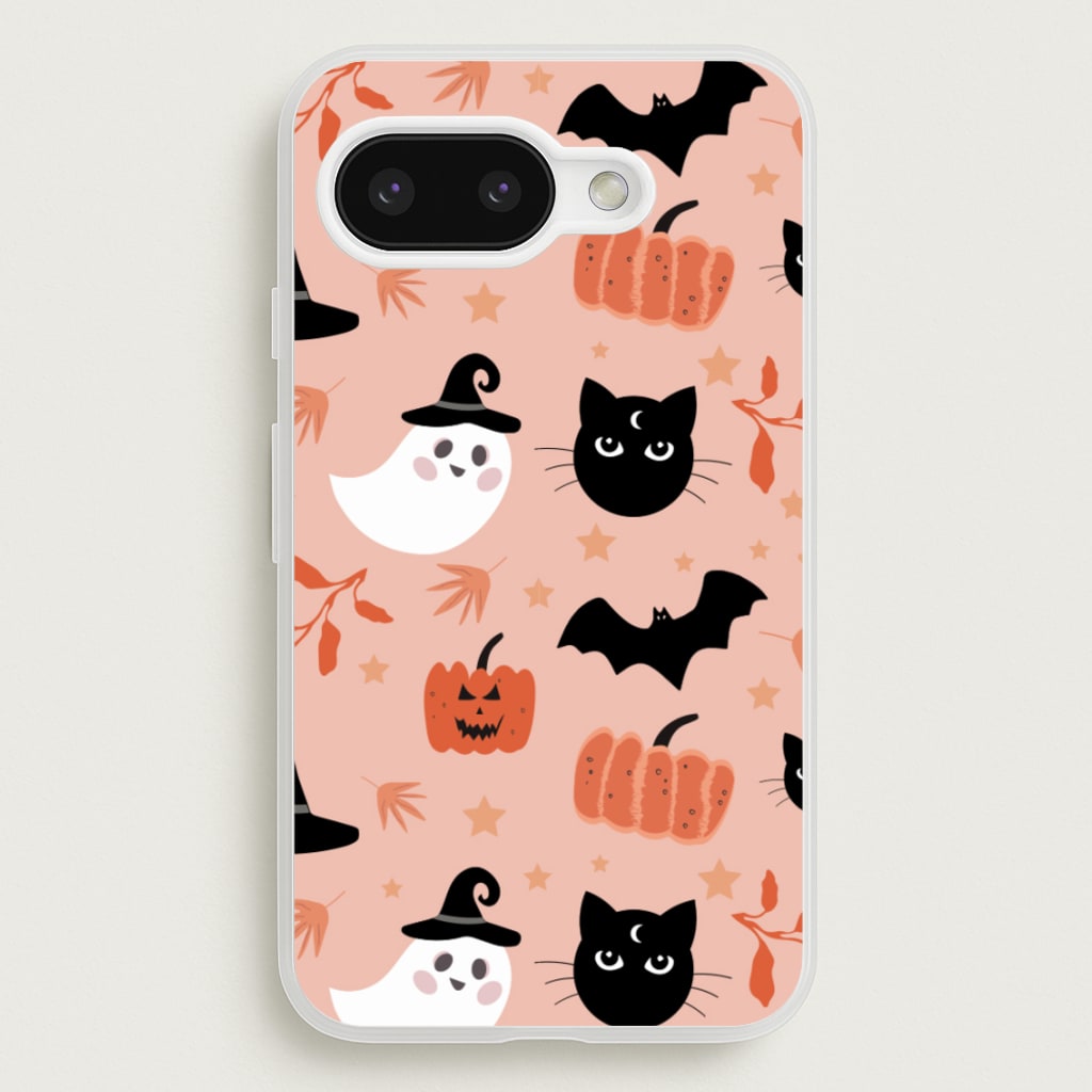 Pretty Pink Halloween Pattern - Halloween Phone Case for Google Pixel 9a
