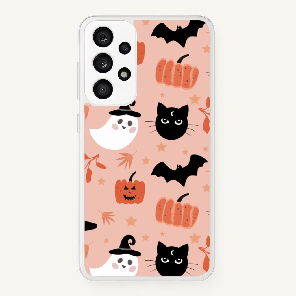 Pretty Pink Halloween Pattern - Halloween Phone Case for Galaxy A33