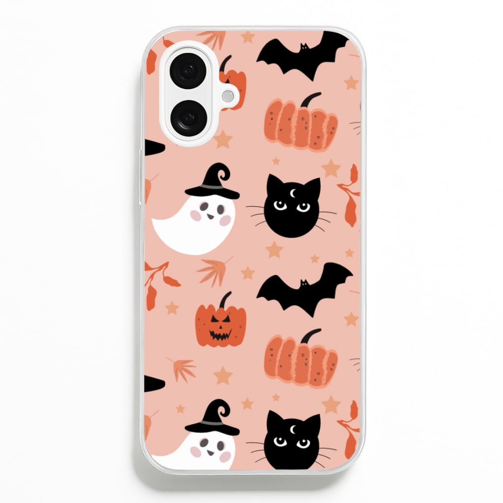 Pretty Pink Halloween Pattern - Halloween Phone Case for iPhone 16 Plus