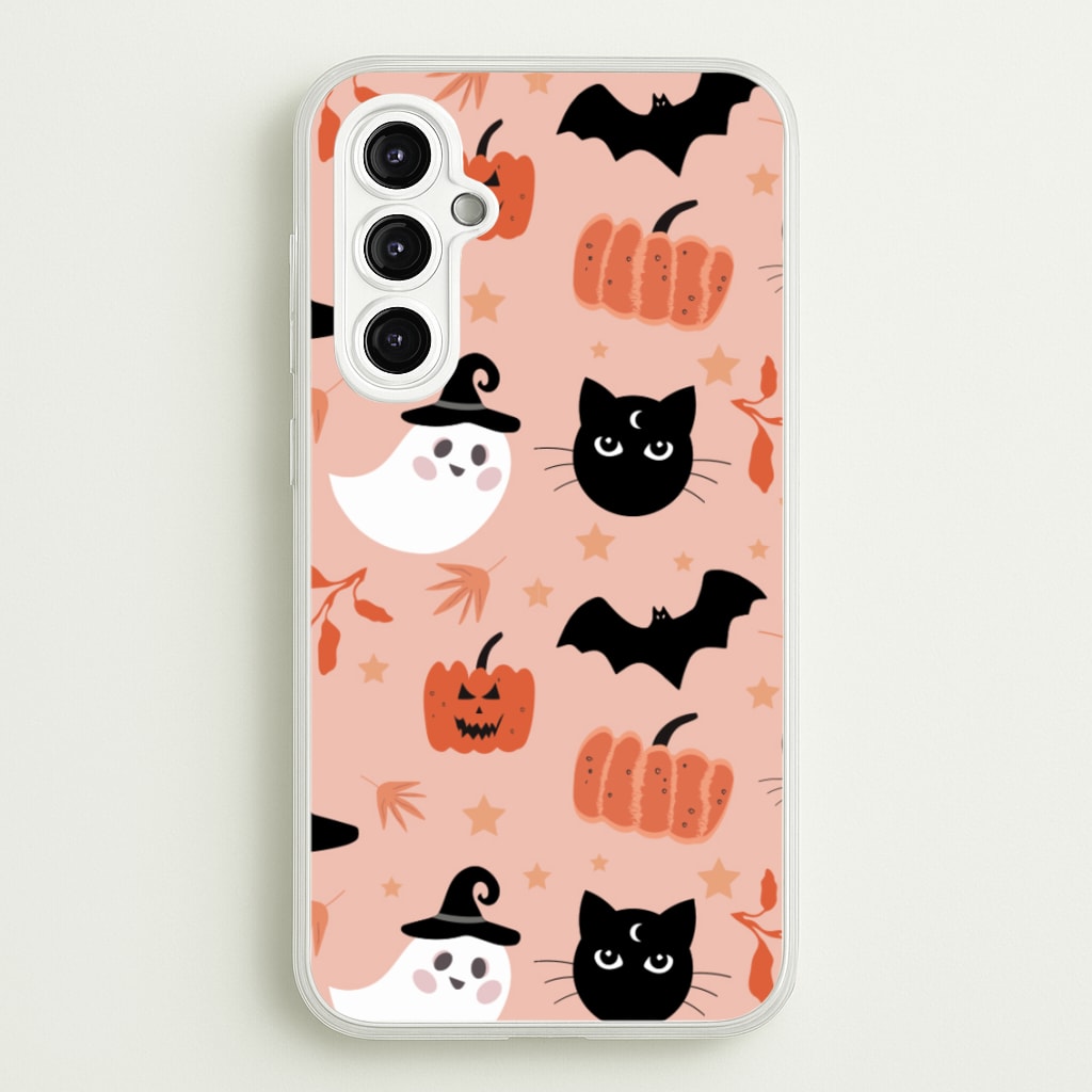 Pretty Pink Halloween Pattern - Halloween Phone Case for Galaxy A14
