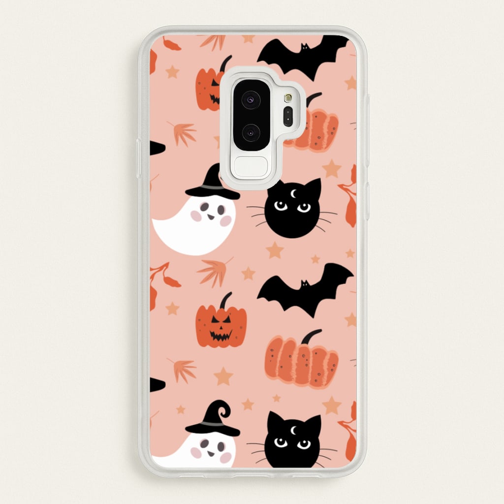 Pretty Pink Halloween Pattern - Halloween Phone Case for Galaxy S9 Plus