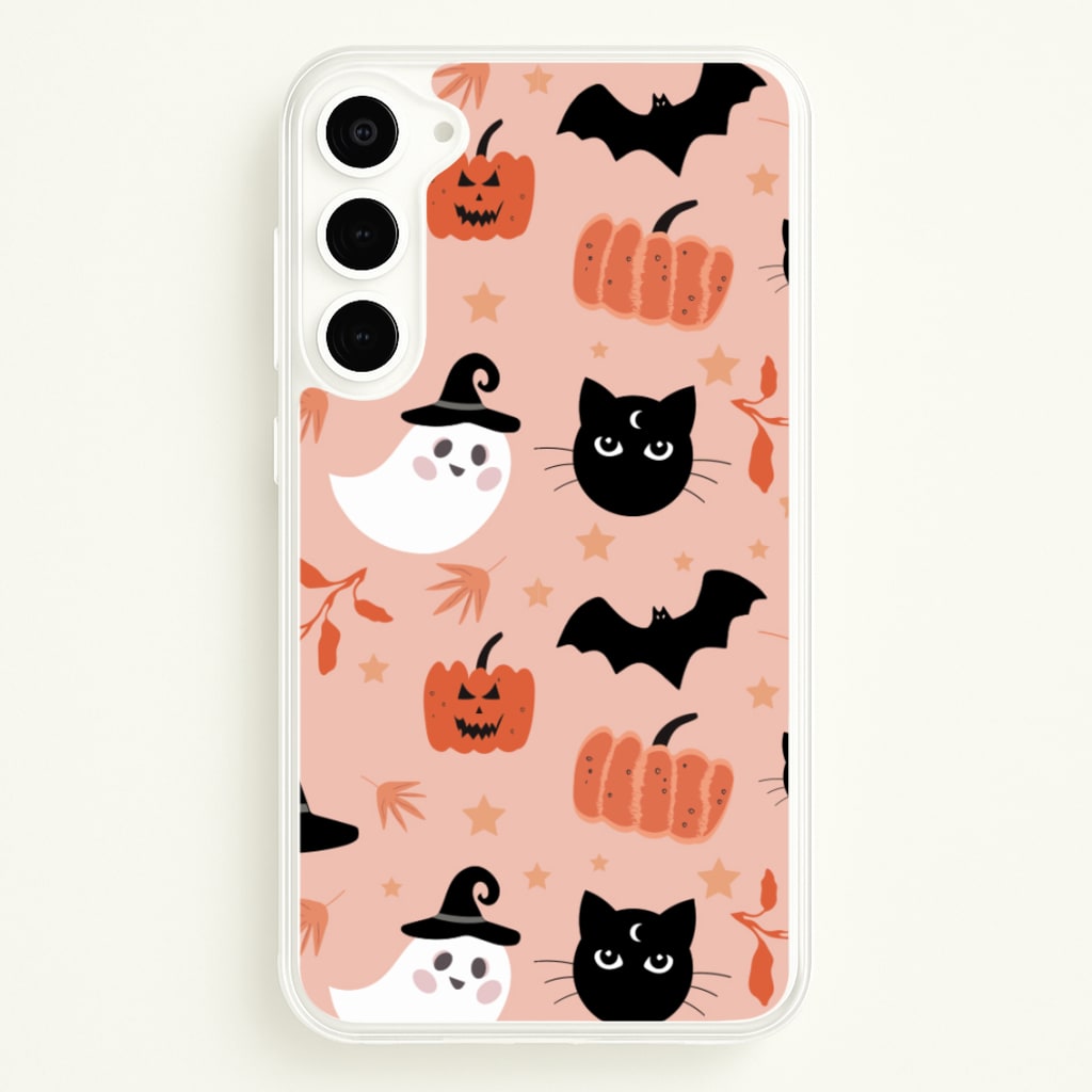 Pretty Pink Halloween Pattern - Halloween Phone Case for Galaxy S23