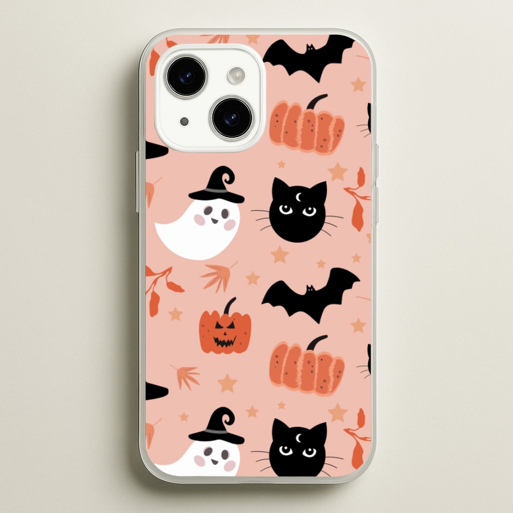 Pretty Pink Halloween Pattern - Halloween Phone Case for iPhone 14