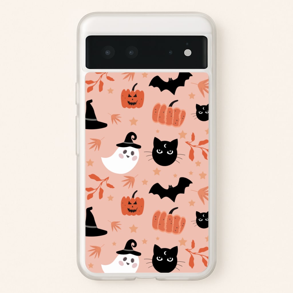 Pretty Pink Halloween Pattern - Halloween Phone Case for Google Pixel 6