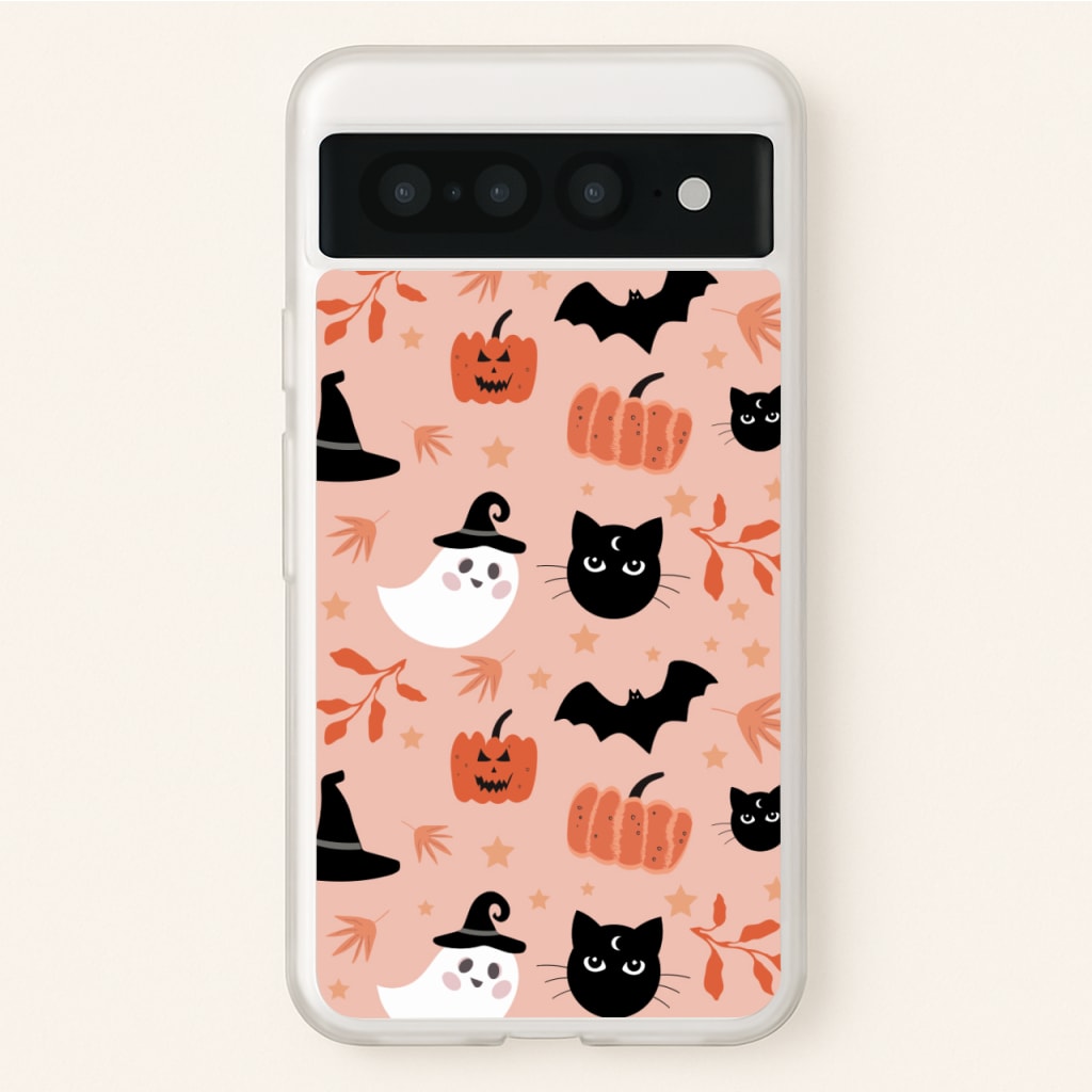 Pretty Pink Halloween Pattern - Halloween Phone Case for Google Pixel 7 Pro