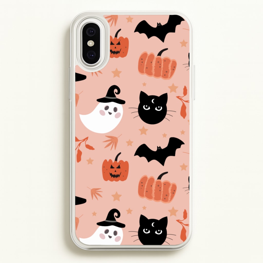 Pretty Pink Halloween Pattern - Halloween Phone Case for iPhone XS Max