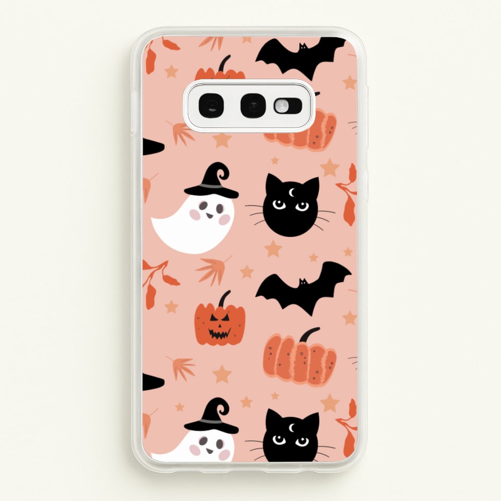 Pretty Pink Halloween Pattern - Halloween Phone Case for Galaxy S10e