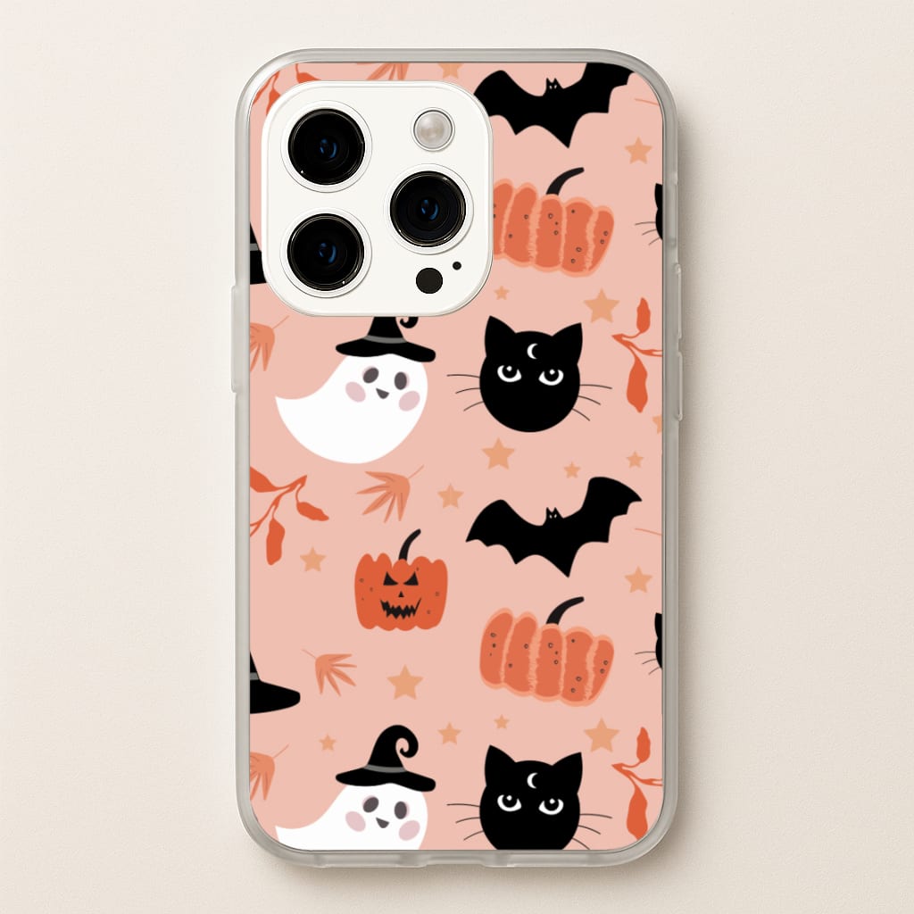 Pretty Pink Halloween Pattern - Halloween Phone Case for iPhone 15 Pro