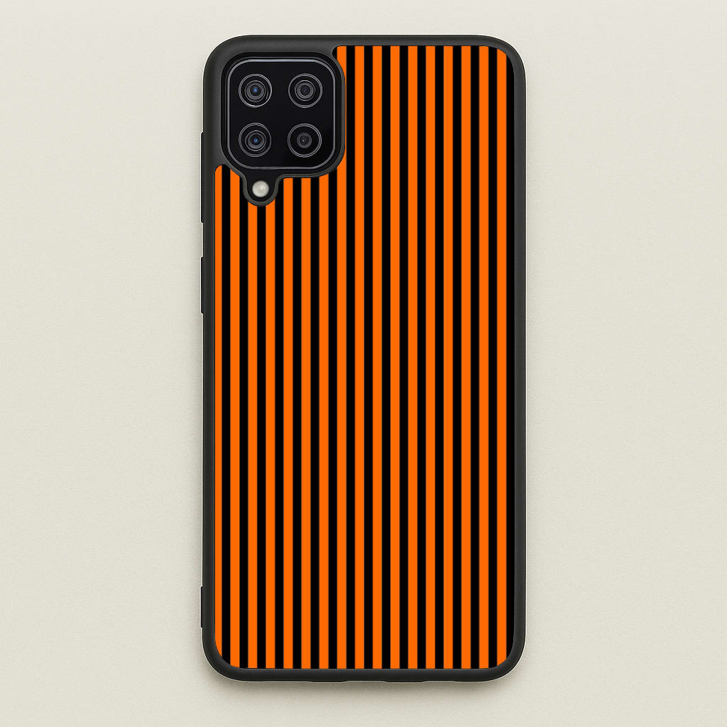Orange & Black Stripe - Halloween Phone Case for Galaxy A12