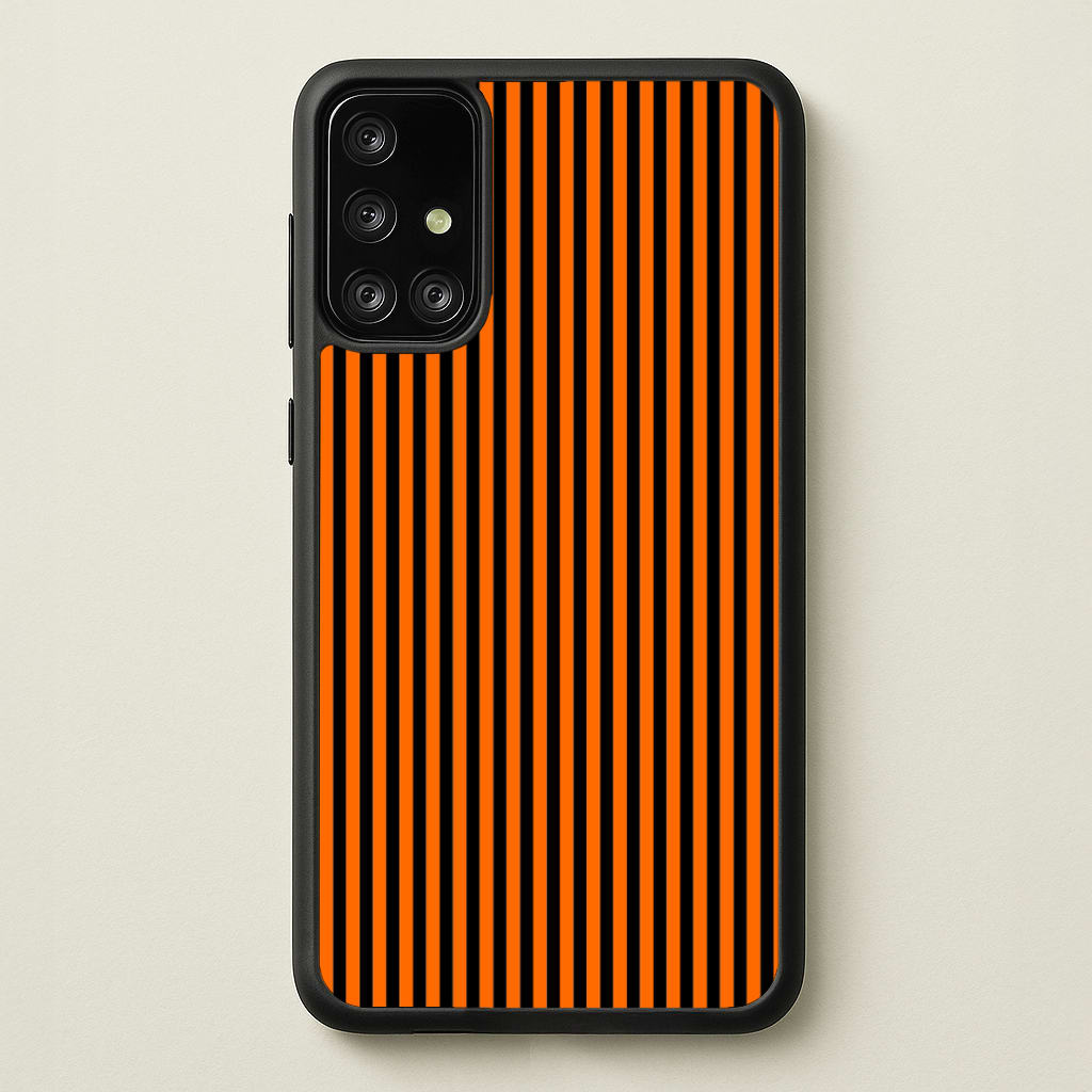 Orange & Black Stripe - Halloween Phone Case for Galaxy A71