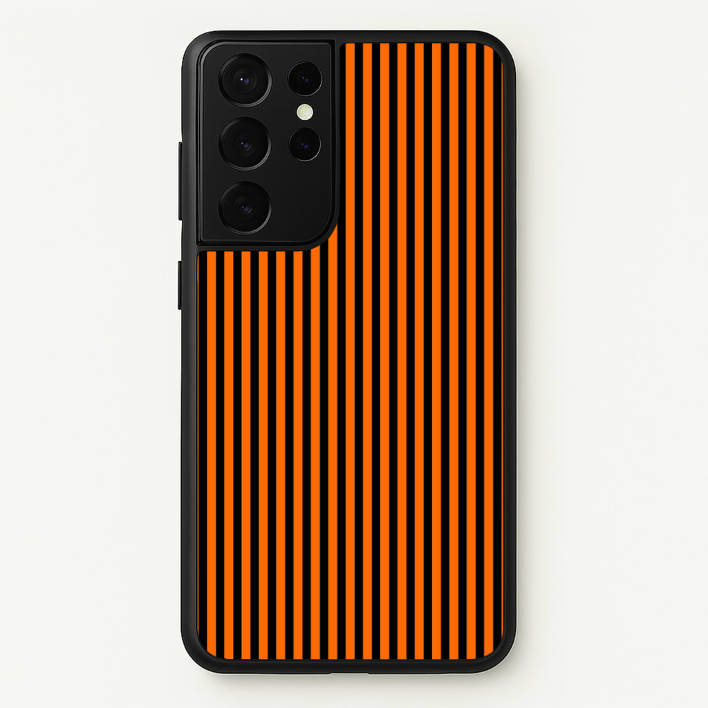 Orange & Black Stripe - Halloween Phone Case for Galaxy S21 Ultra