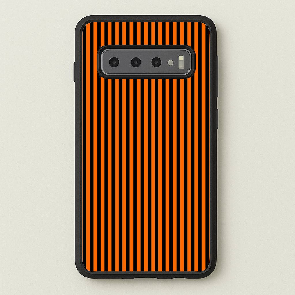 Orange & Black Stripe - Halloween Phone Case for Galaxy S10