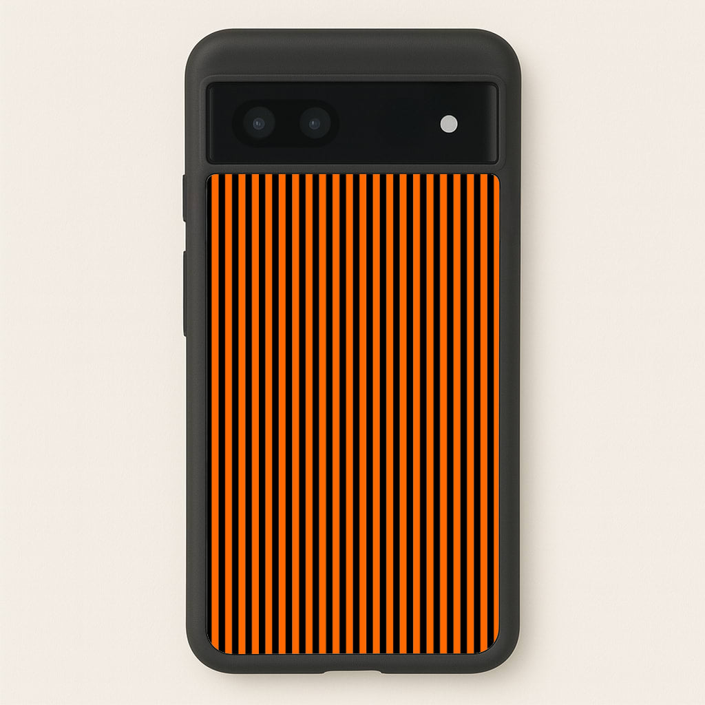 Orange & Black Stripe - Halloween Phone Case for Google Pixel 7a