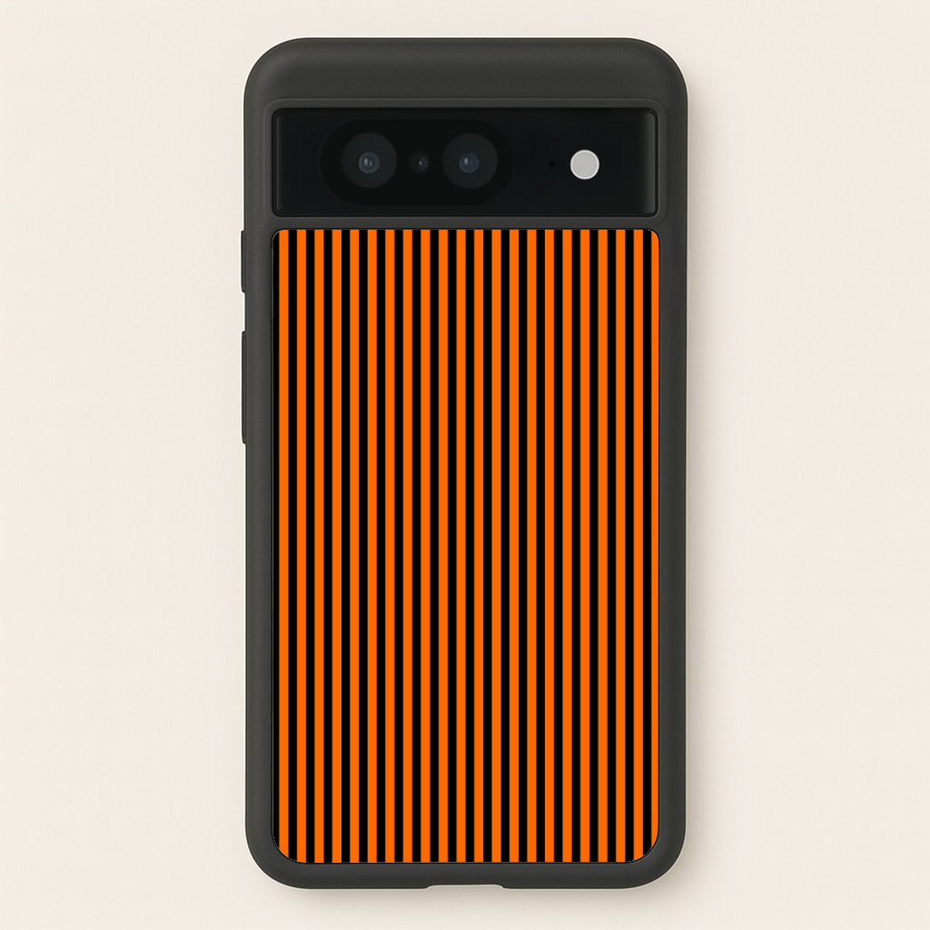 Orange & Black Stripe - Halloween Phone Case for Google Pixel 8
