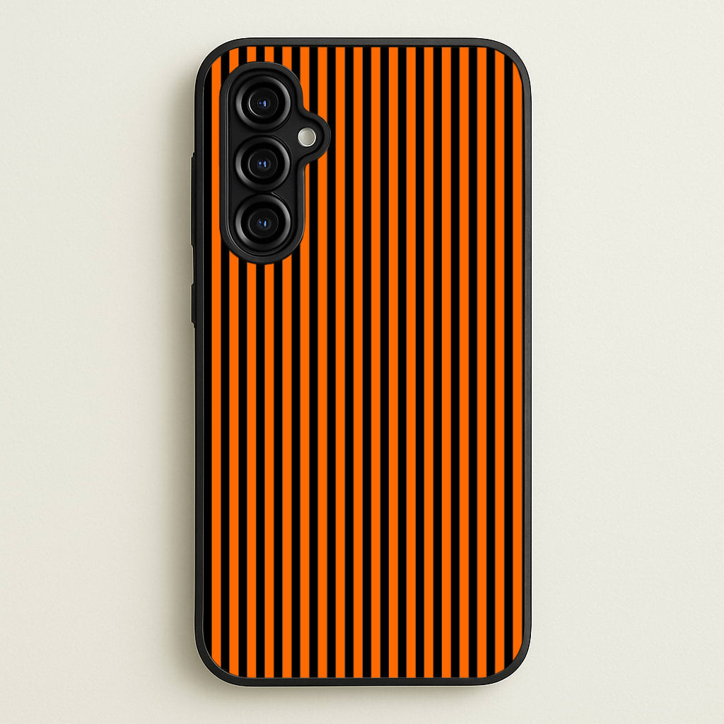 Orange & Black Stripe - Halloween Phone Case for Galaxy A54