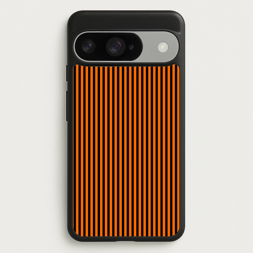 Orange & Black Stripe Phone Case for Google Pixel 10 / 10 Pro