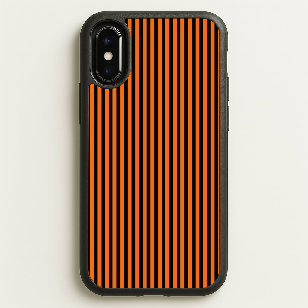 Orange & Black Stripe - Halloween Phone Case for iPhone X / XS