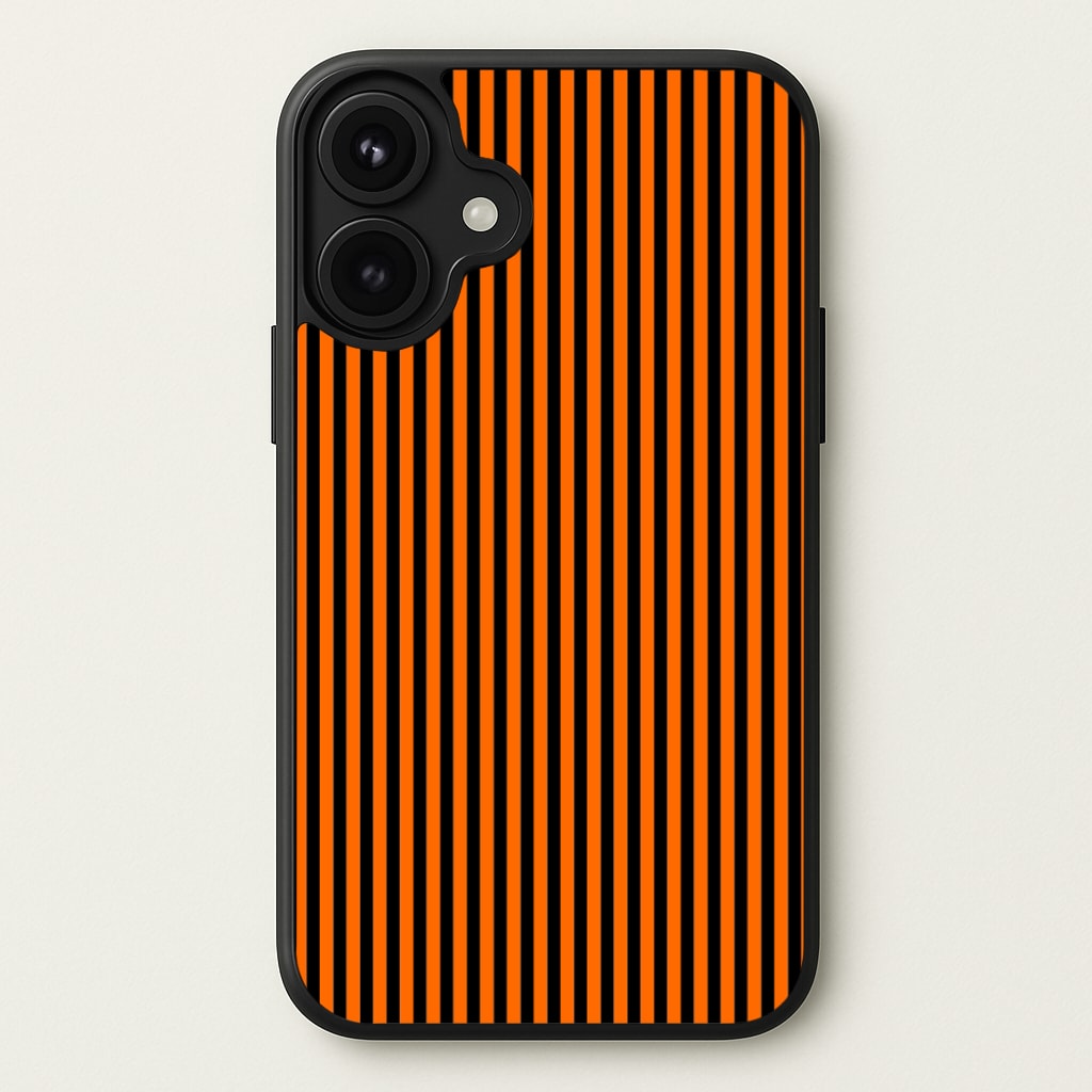 Orange & Black Stripe Phone Case for iPhone 17