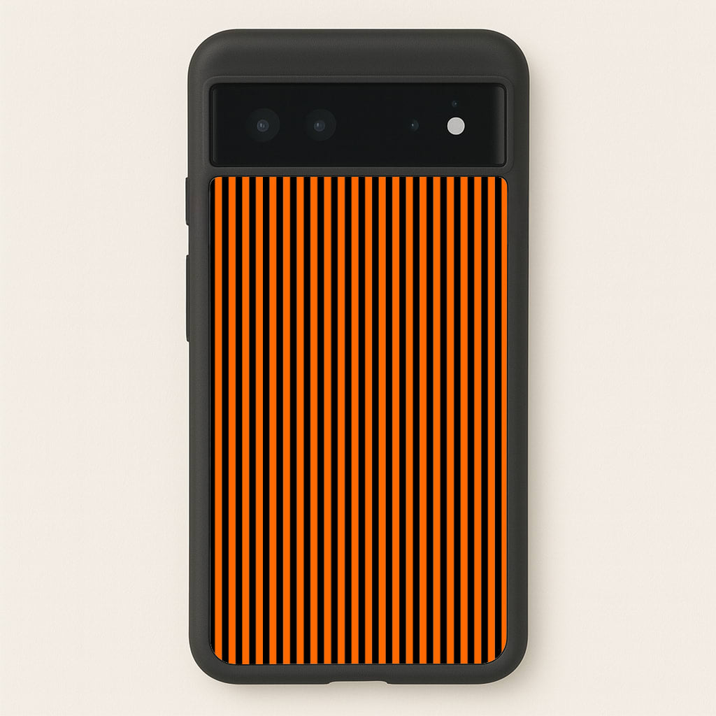 Orange & Black Stripe - Halloween Phone Case for Google Pixel 6