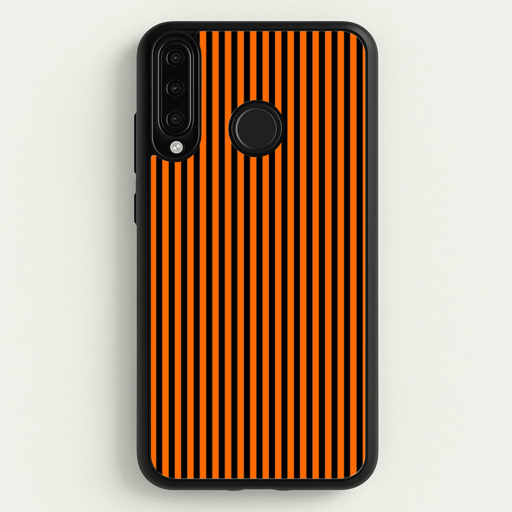 Orange & Black Stripe - Halloween Phone Case for Huawei P30 Lite
