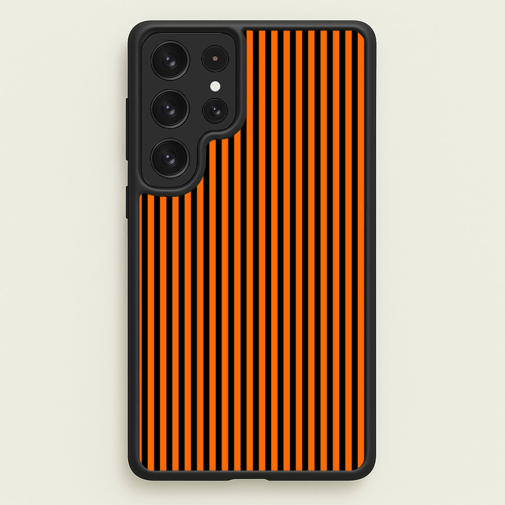 Orange & Black Stripe - Halloween Phone Case for Galaxy S22 Ultra