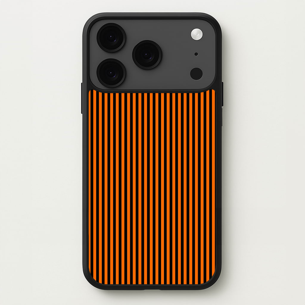 Orange & Black Stripe Phone Case for iPhone 17 Pro