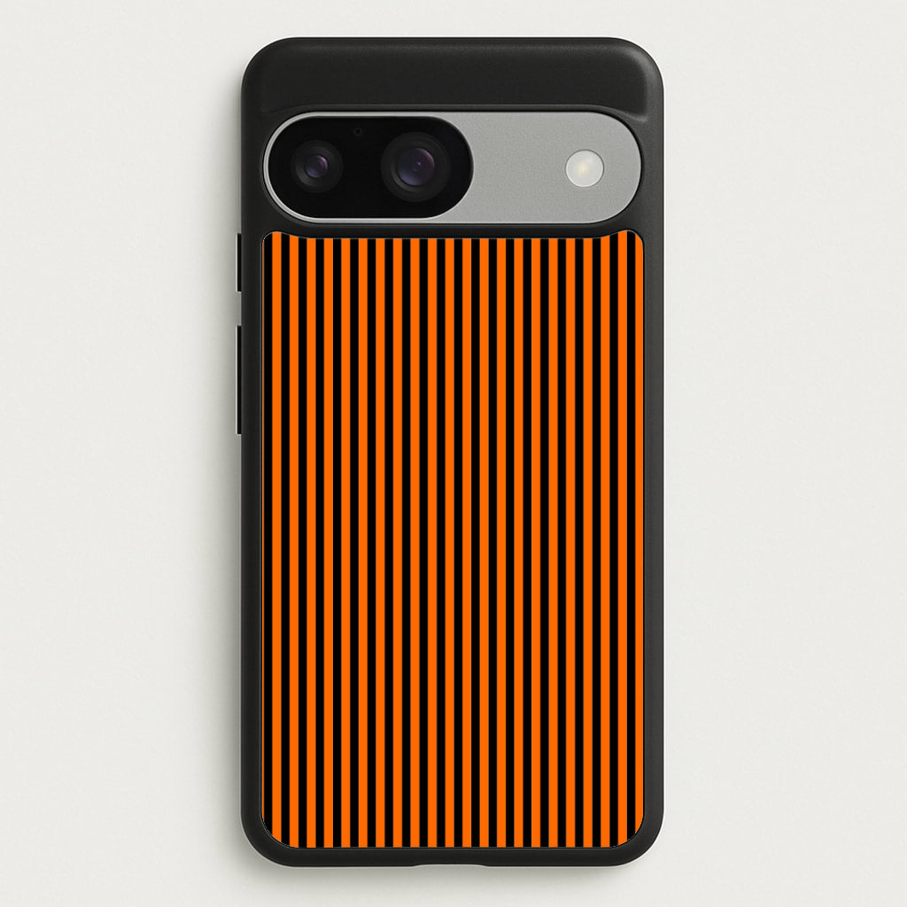 Orange & Black Stripe - Halloween Phone Case for Google Pixel 9 / 9 Pro