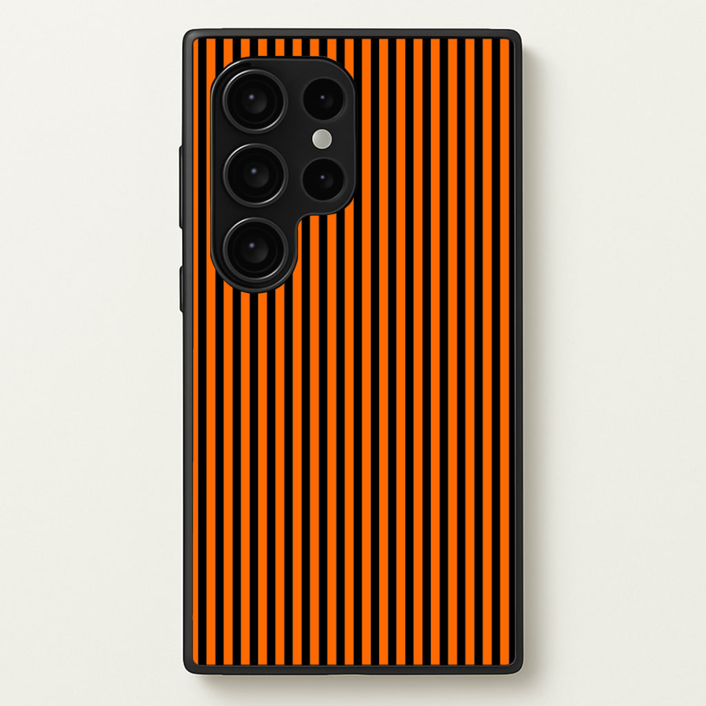 Orange & Black Stripe - Halloween Phone Case for Galaxy S24 Ultra