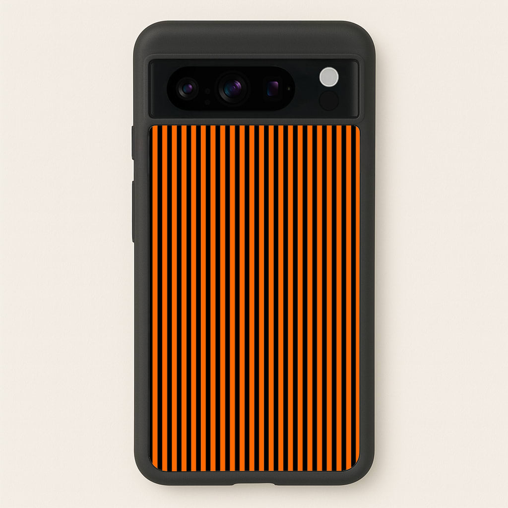 Orange & Black Stripe - Halloween Phone Case for Google Pixel 8 Pro