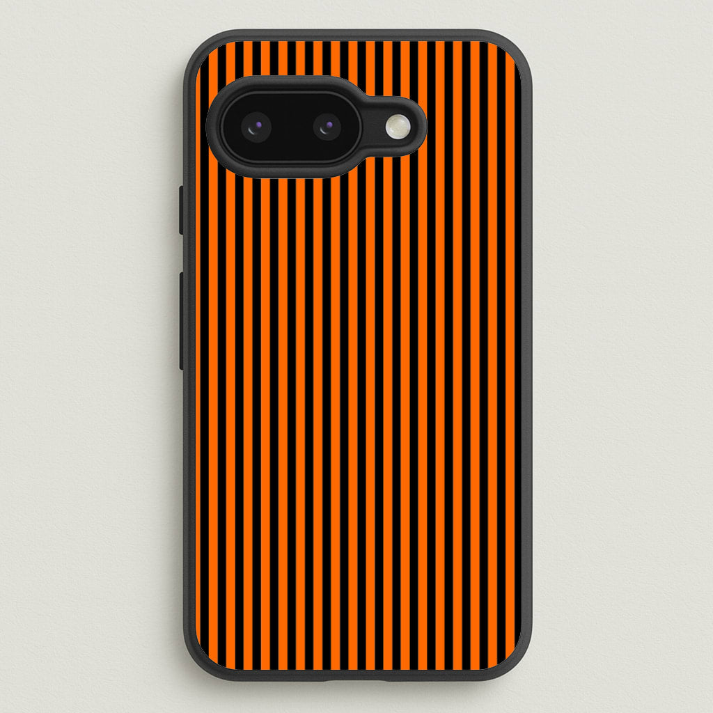 Orange & Black Stripe - Halloween Phone Case for Google Pixel 9a